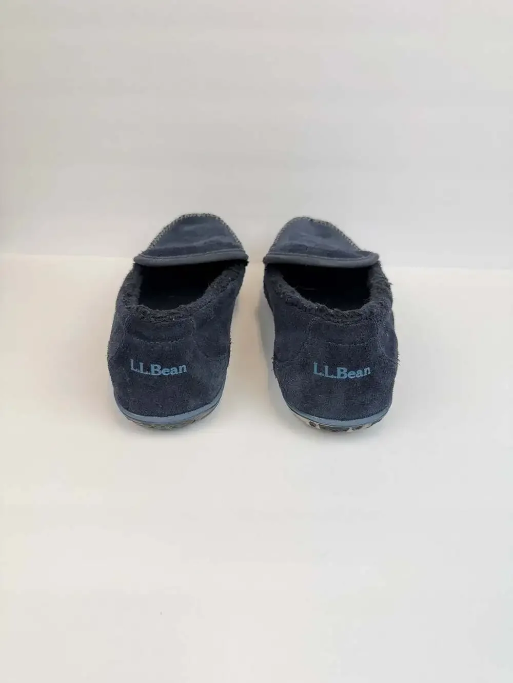 L.L.Bean Men's Mountain Suede Moccasin Slippers in Carbon Navy Sz 11 M